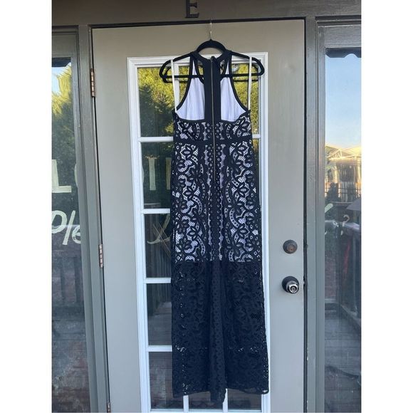 Tracy Reese NWT Meridian Lace Maxi Dress Black Overlay, Size 6, MSRP $399 - Picture 2 of 10